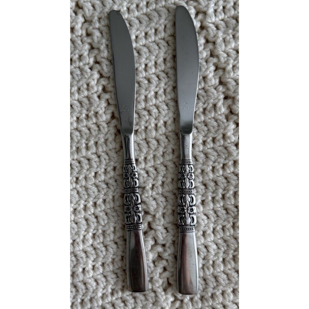 Oneida Northland REBECCA Stainless Glossy Dinner Knives Flatware Set Of 2